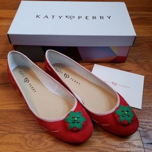 Katy Perry Sloan red sued flats size 11